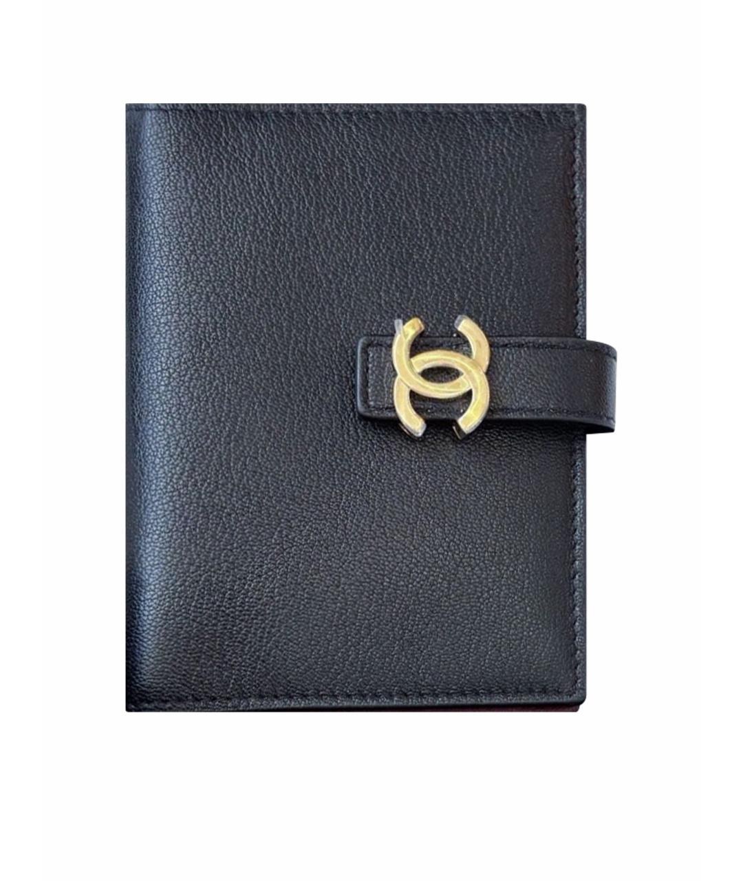 CHANEL Черный кожаный кошелек, фото 1