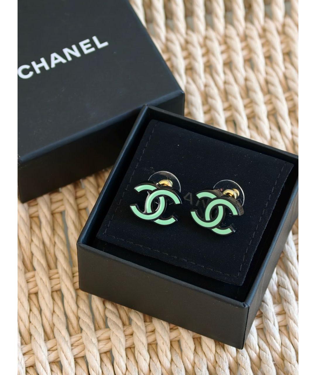 CHANEL Черные серьги, фото 3