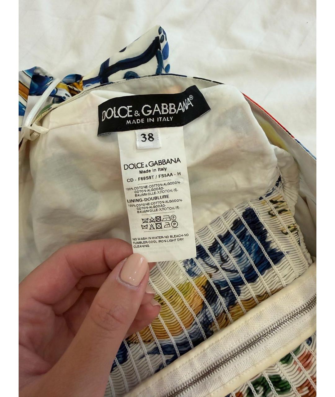 DOLCE&GABBANA Мульти хлопковый сарафан, фото 4