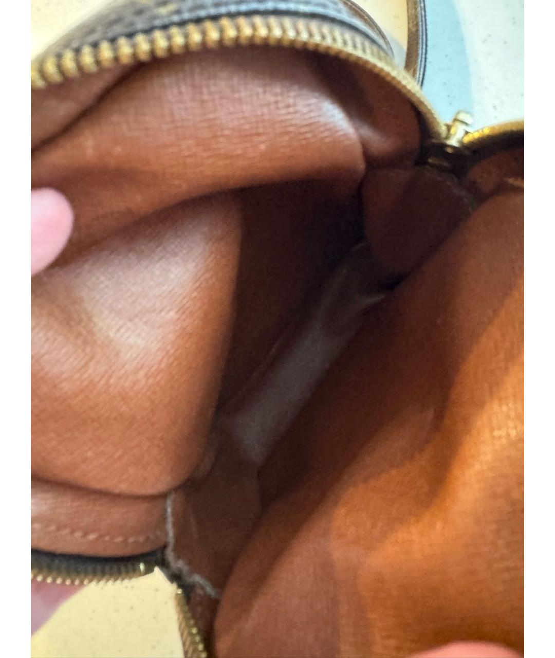 LOUIS VUITTON Коричневая кожаная сумка через плечо, фото 4