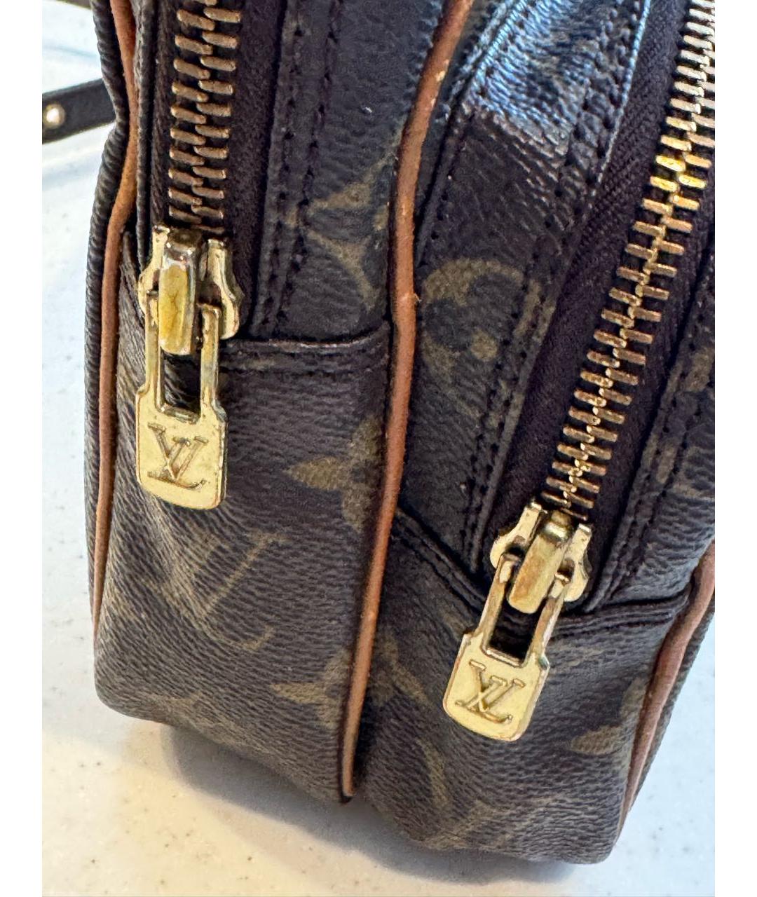 LOUIS VUITTON Коричневая кожаная сумка через плечо, фото 6