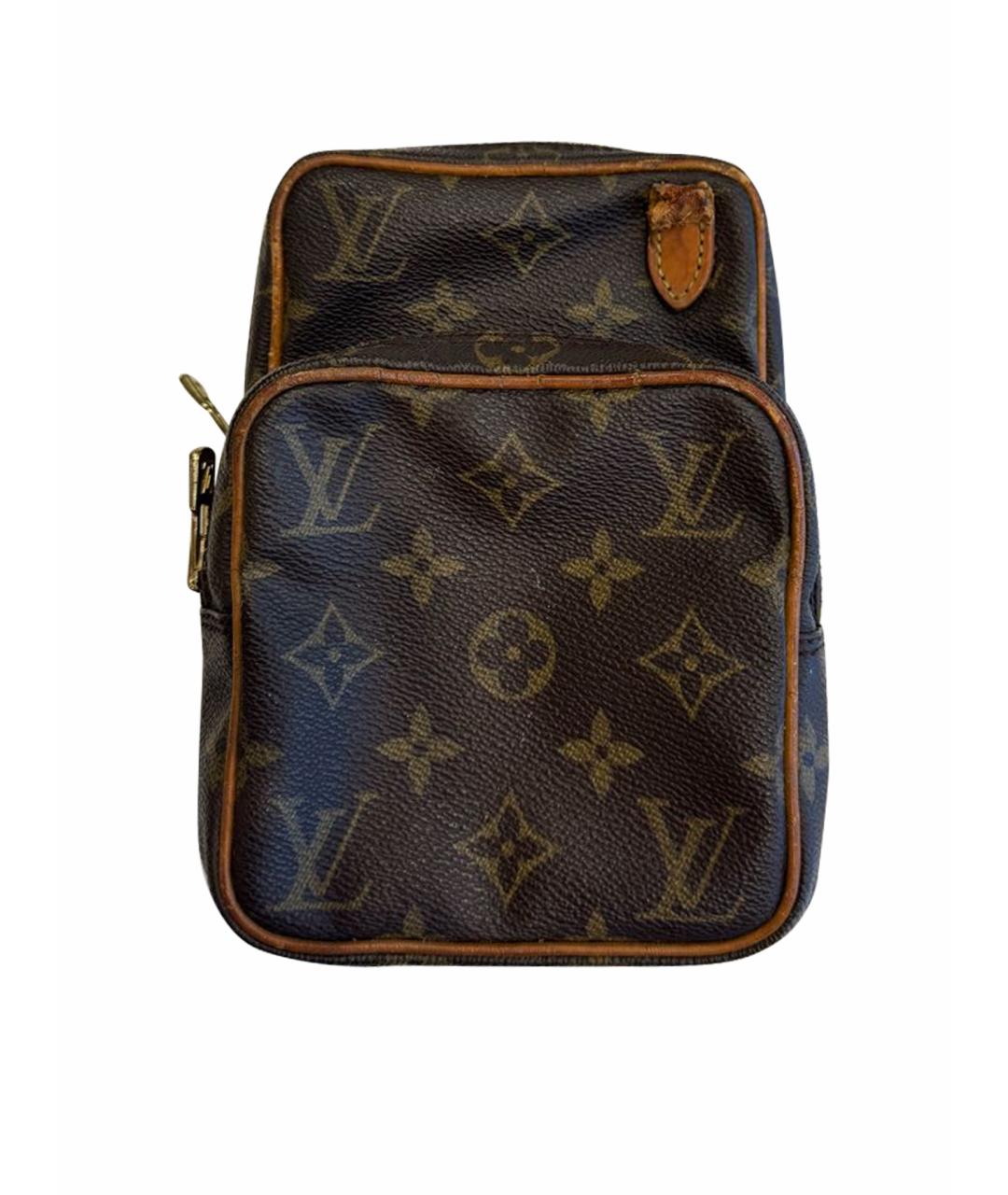 LOUIS VUITTON Коричневая кожаная сумка через плечо, фото 1
