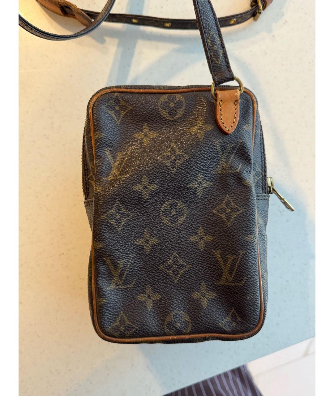 LOUIS VUITTON Коричневая кожаная сумка через плечо, фото 3