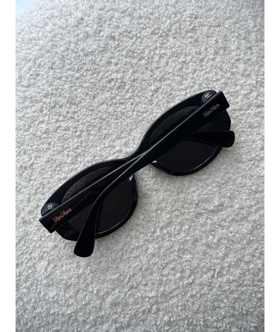 MAX MARA Черные пластиковые солнцезащитные очки, фото 4
