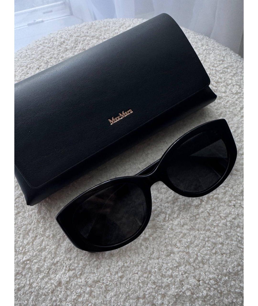 MAX MARA Черные пластиковые солнцезащитные очки, фото 5