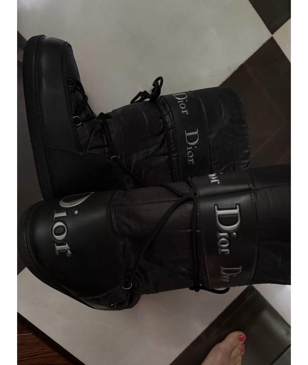 CHRISTIAN DIOR Черные синтетические сапоги, фото 3