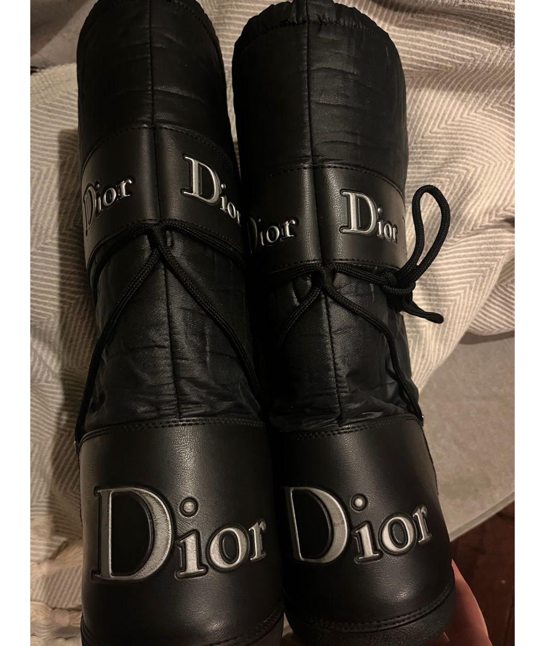 CHRISTIAN DIOR Черные синтетические сапоги, фото 5