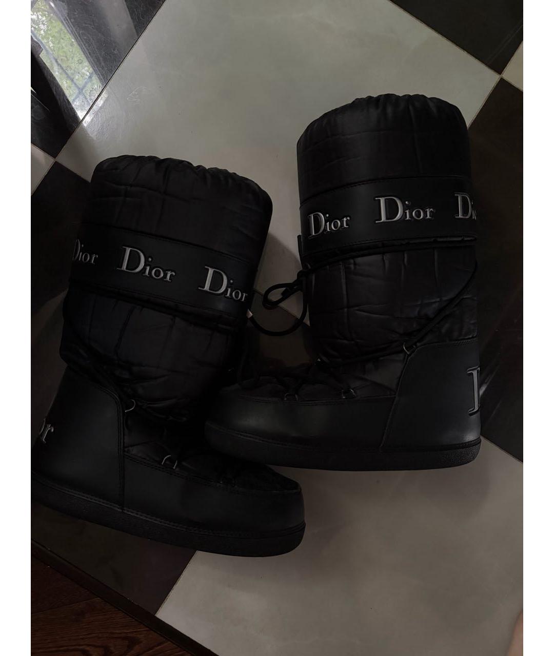 CHRISTIAN DIOR Черные синтетические сапоги, фото 2