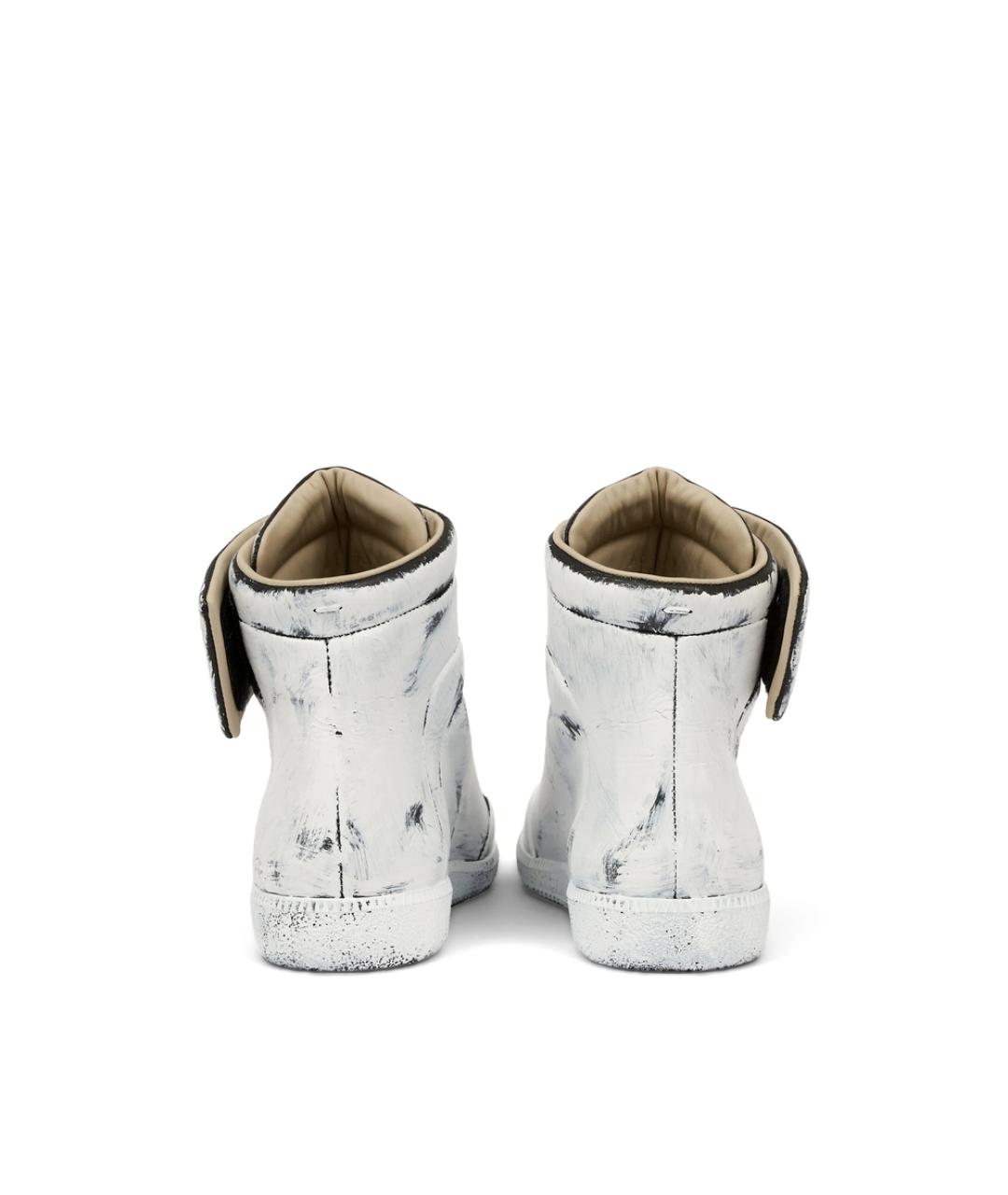 MAISON MARGIELA Белые кожаные высокие кроссовки / кеды, фото 6