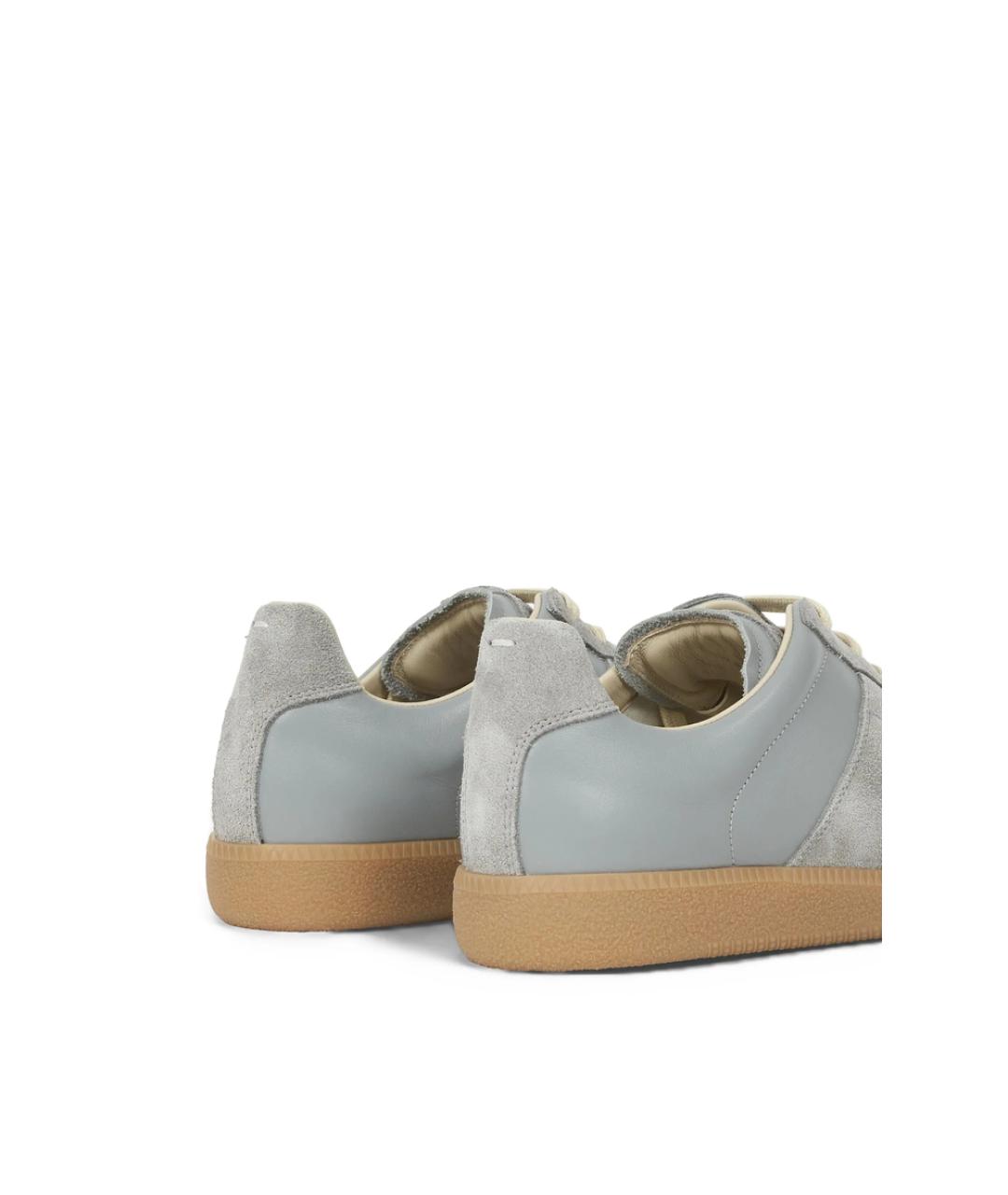 MAISON MARGIELA Голубые кожаные низкие кроссовки / кеды, фото 5