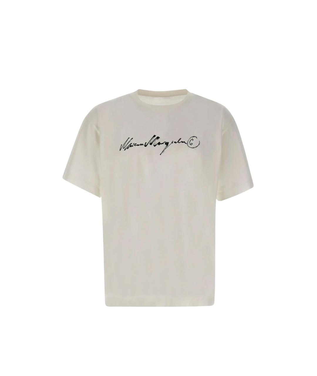 MM6 MAISON MARGIELA Белая хлопковая футболка, фото 1