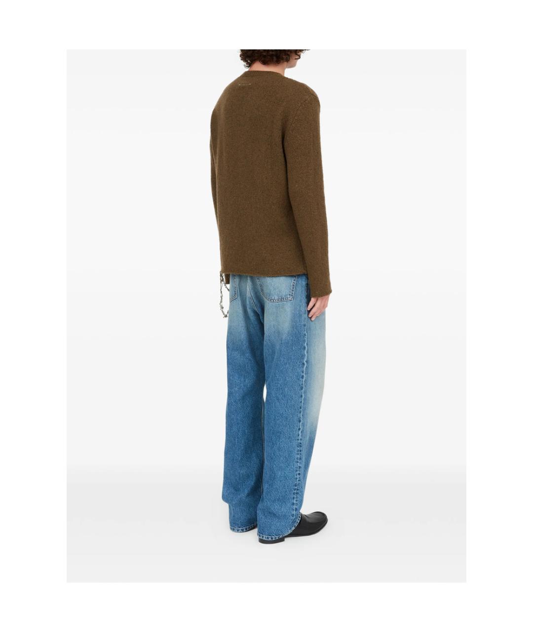 MM6 MAISON MARGIELA Коричневый шерстяной джемпер / свитер, фото 3
