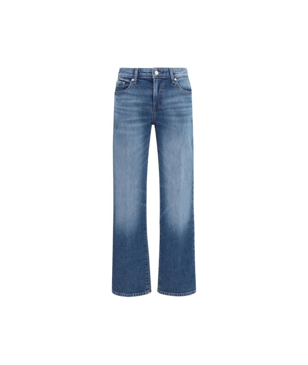 7 FOR ALL MANKIND Синие хлопковые прямые джинсы, фото 3
