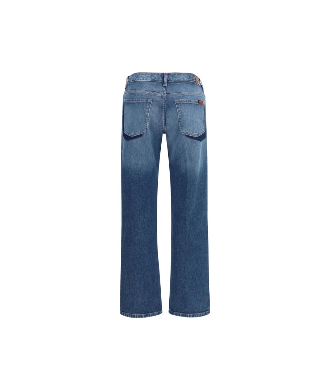 7 FOR ALL MANKIND Синие хлопковые прямые джинсы, фото 2