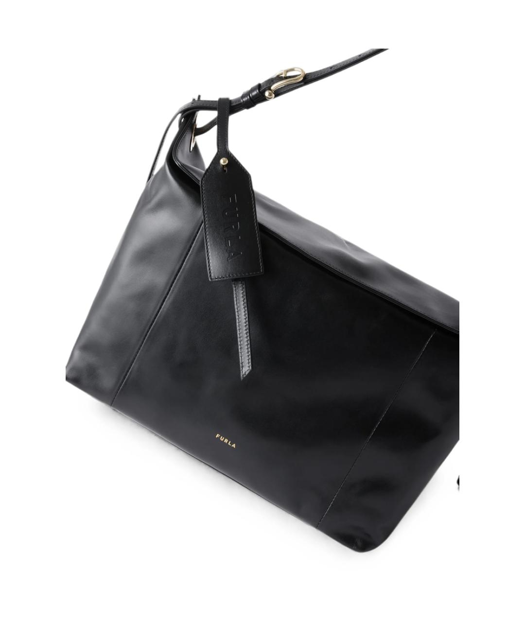 FURLA Черная кожаная сумка через плечо, фото 4