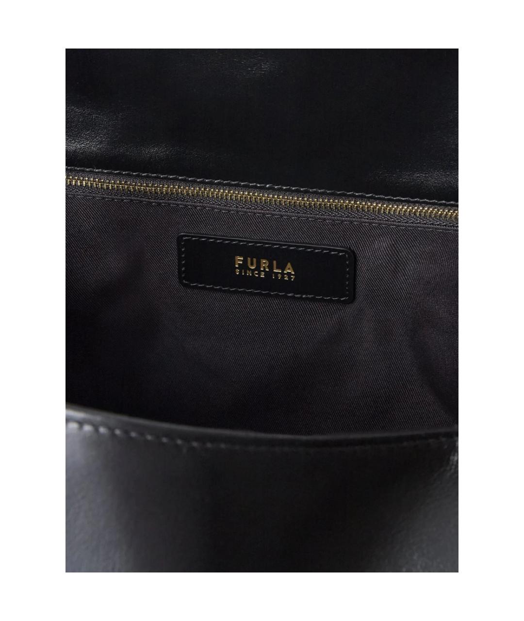 FURLA Черная кожаная сумка через плечо, фото 3