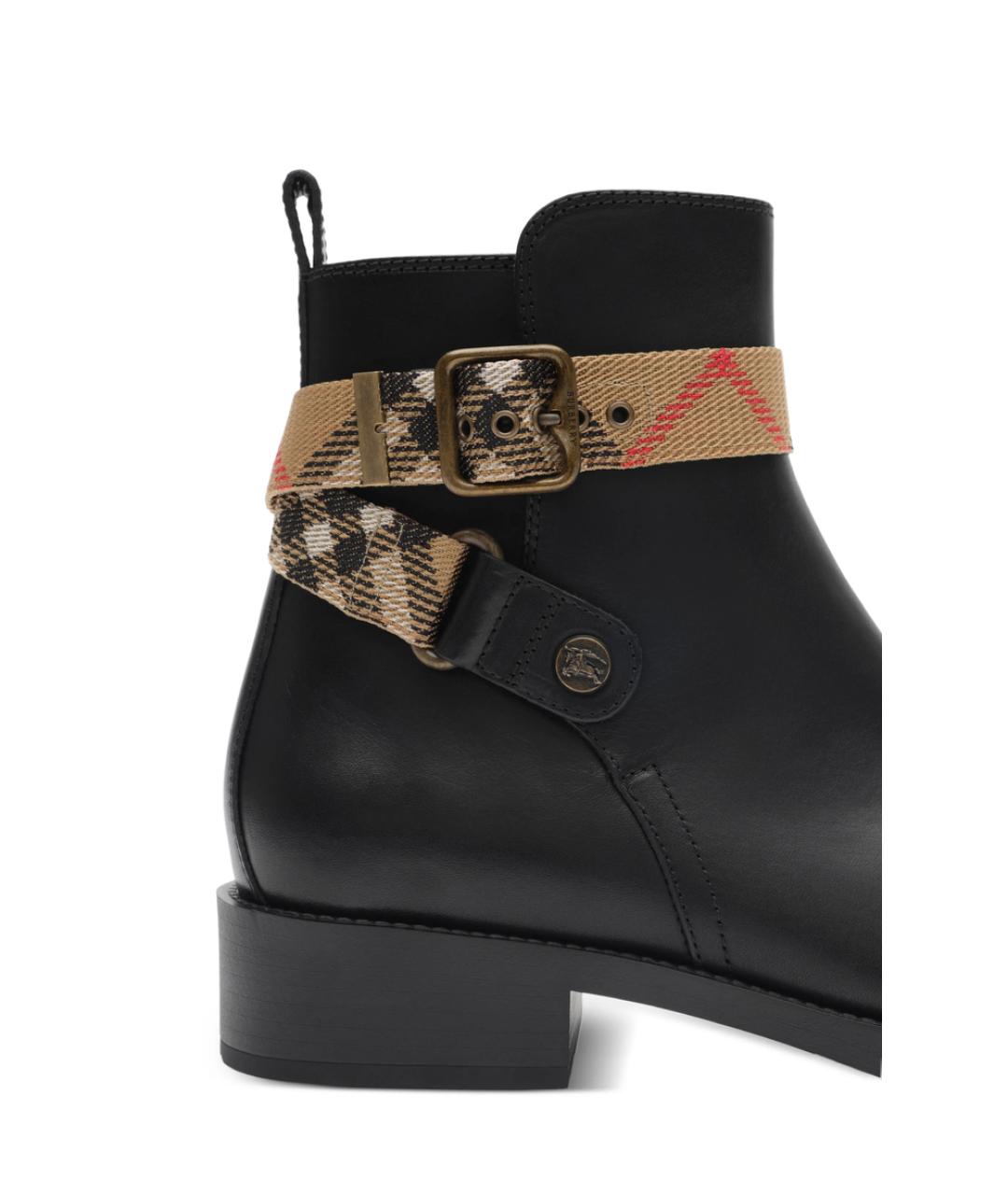 BURBERRY Черные кожаные ботинки, фото 3