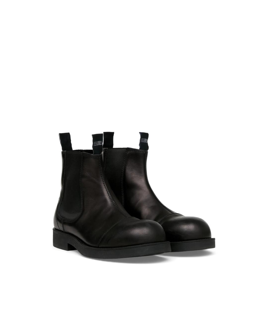 MM6 MAISON MARGIELA Черные кожаные высокие ботинки, фото 4