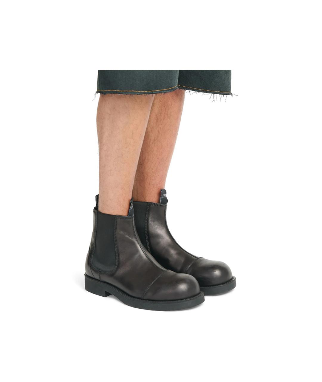 MM6 MAISON MARGIELA Черные кожаные высокие ботинки, фото 6