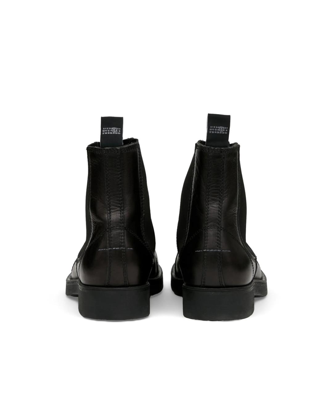 MM6 MAISON MARGIELA Черные кожаные высокие ботинки, фото 3