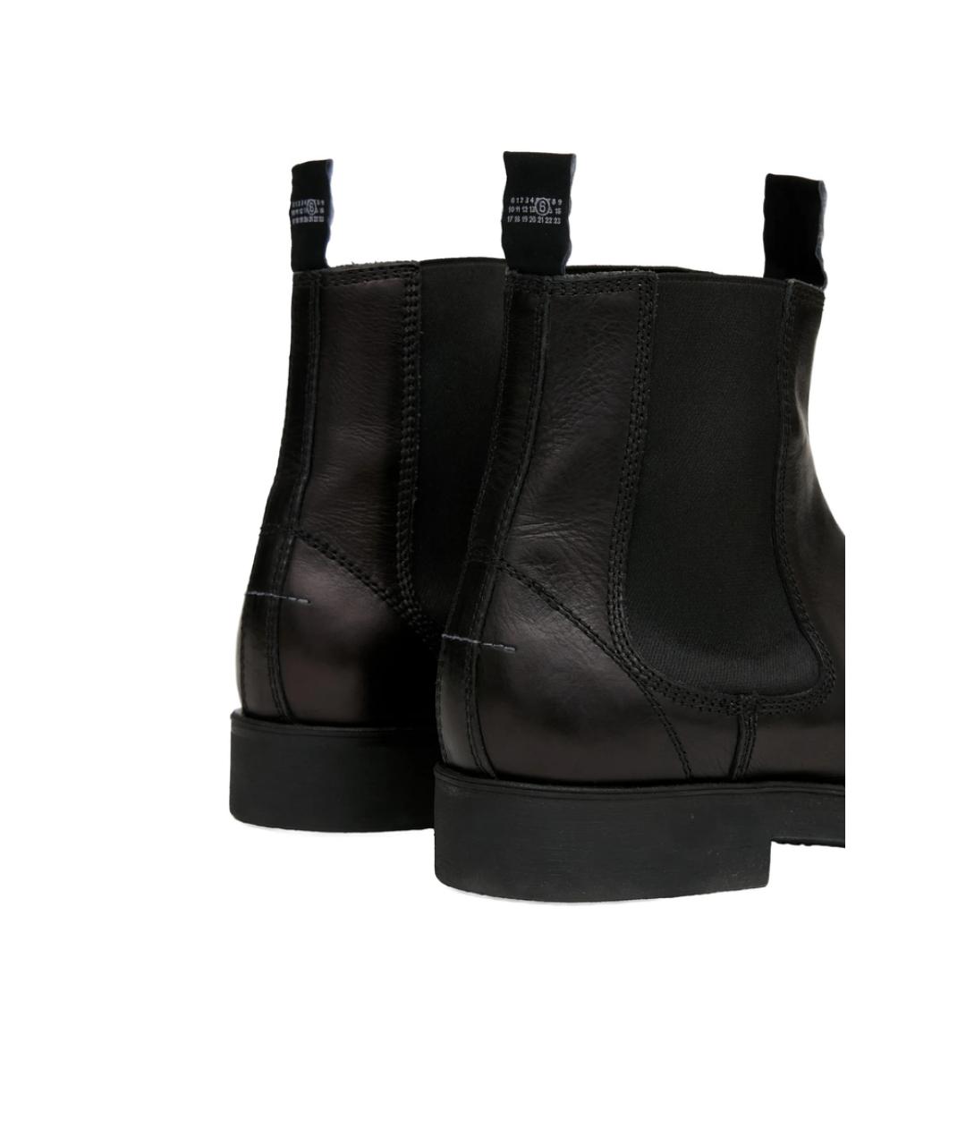 MM6 MAISON MARGIELA Черные кожаные высокие ботинки, фото 2
