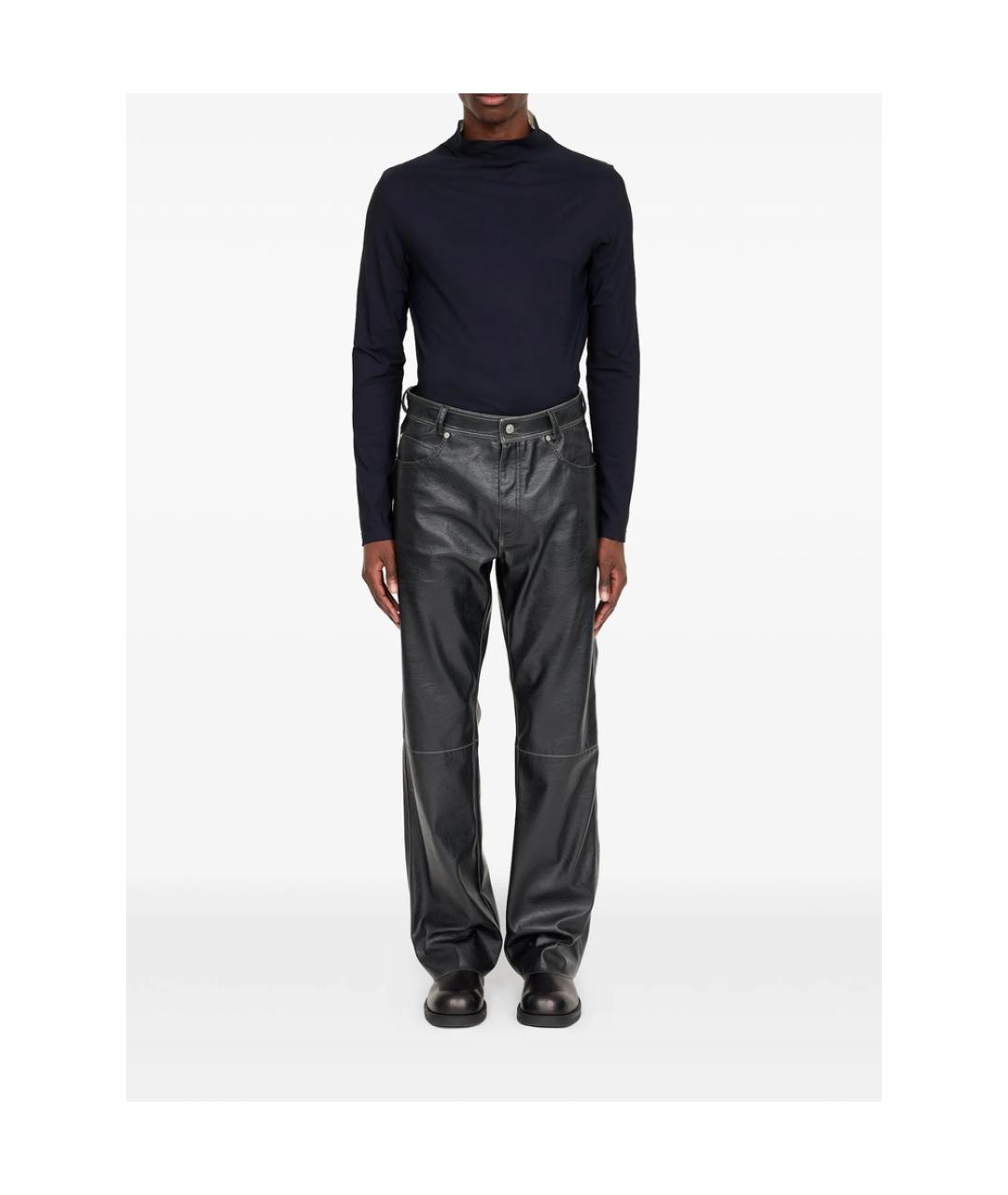 MM6 MAISON MARGIELA Черные полиэстеровые повседневные брюки, фото 2