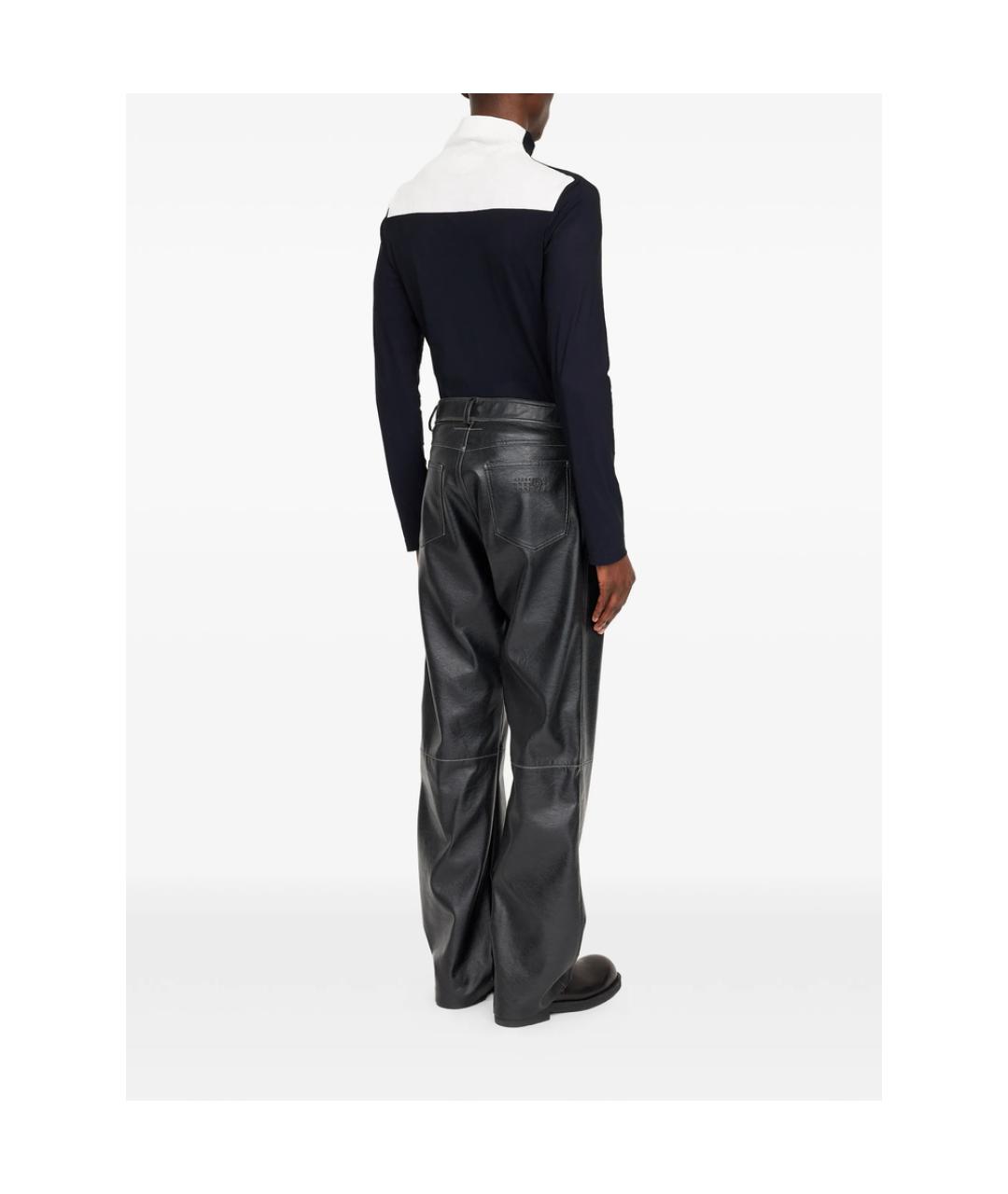 MM6 MAISON MARGIELA Черные полиэстеровые повседневные брюки, фото 4