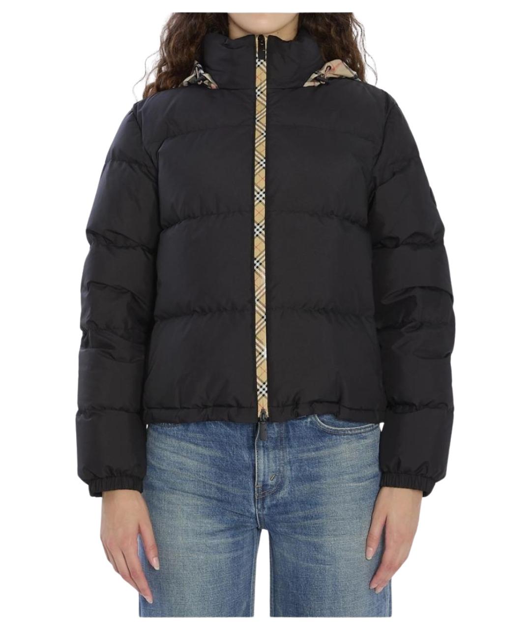 BURBERRY Черный полиэстеровый пуховик, фото 1