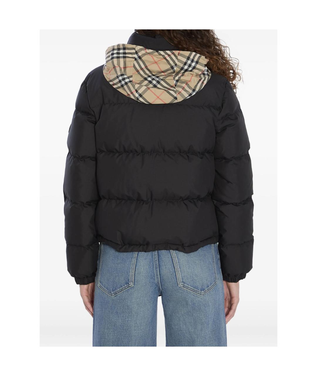 BURBERRY Черный полиэстеровый пуховик, фото 2