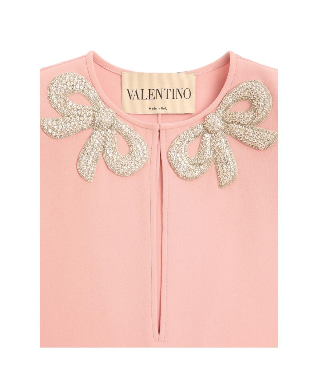 VALENTINO Розовое шелковое повседневное платье, фото 4