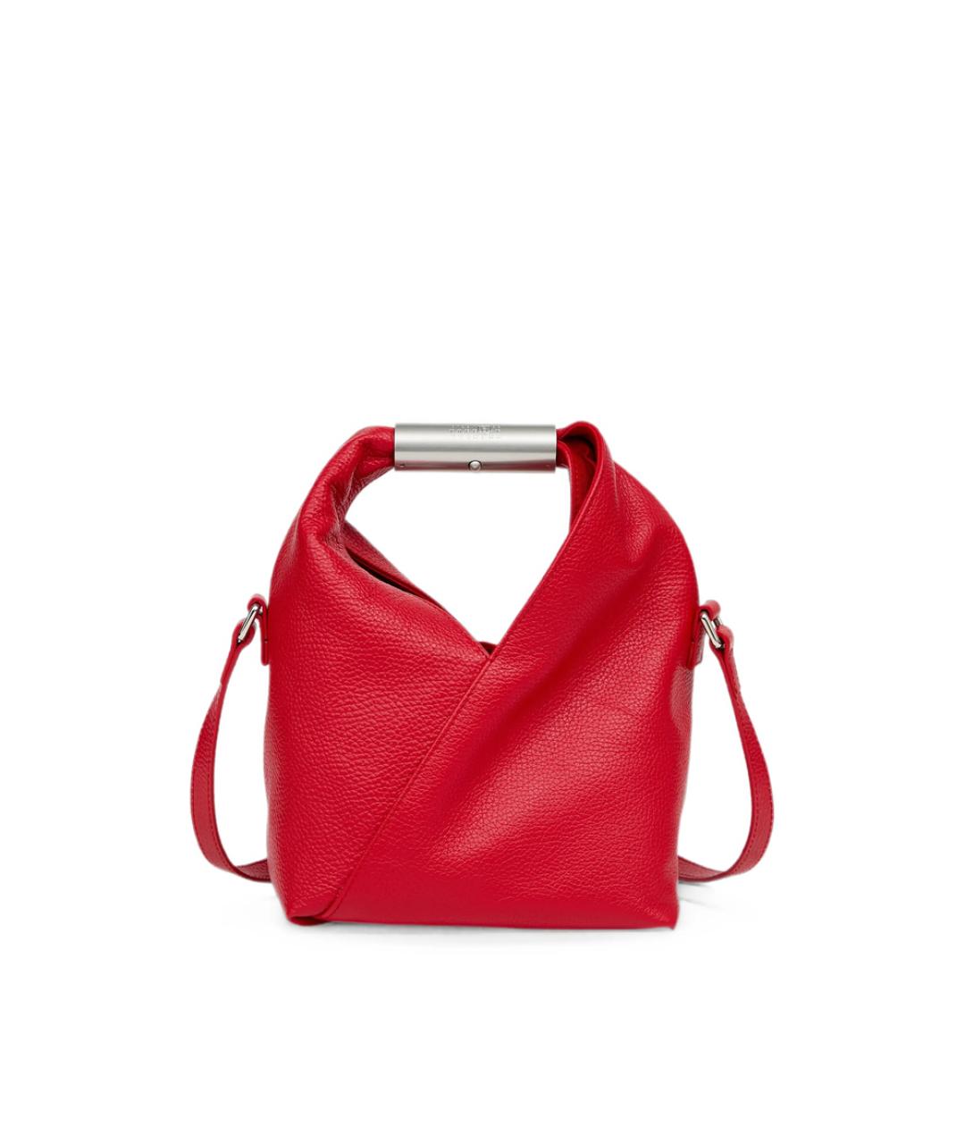 MM6 MAISON MARGIELA Красная кожаная сумка с короткими ручками, фото 5