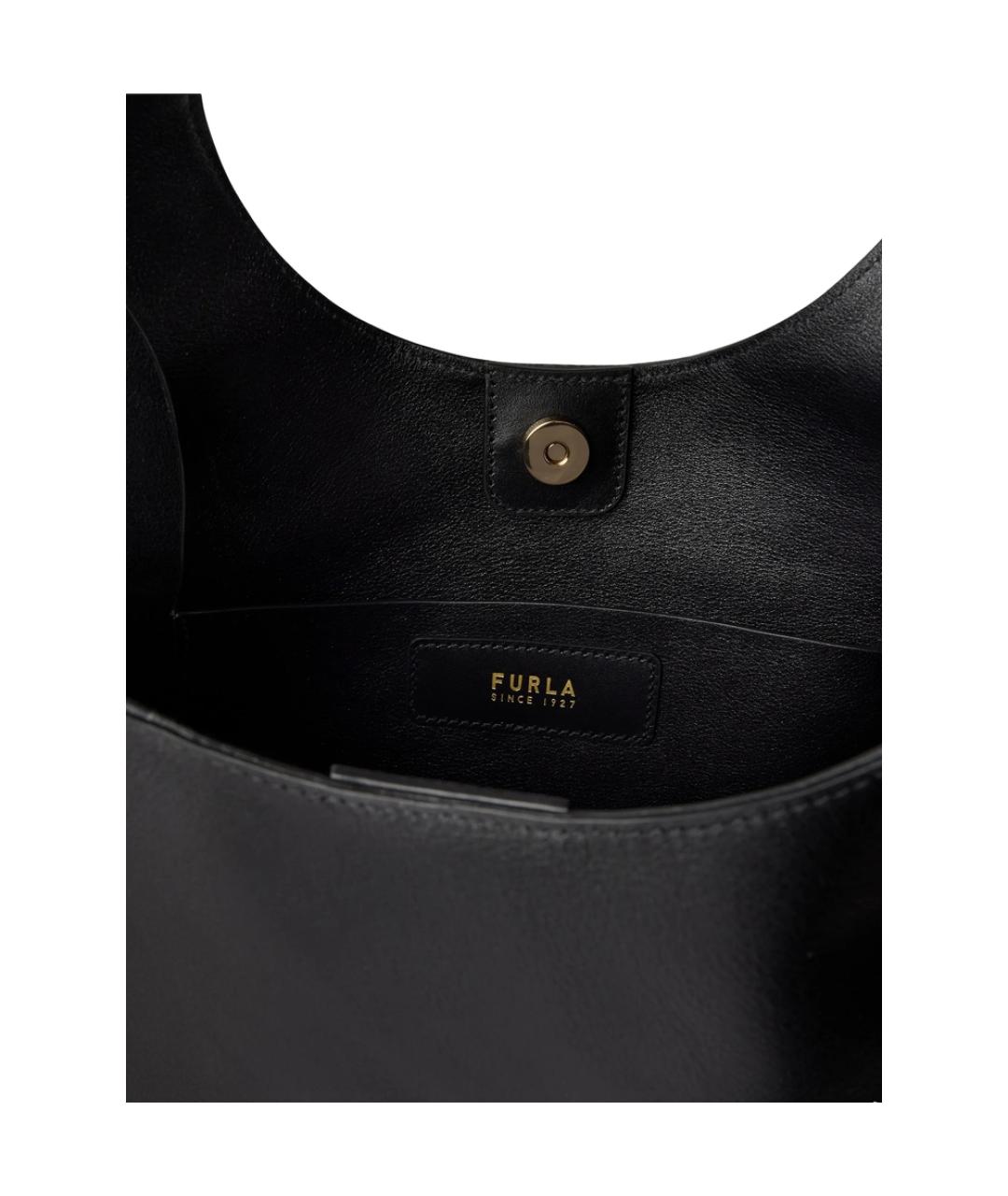 FURLA Черная кожаная сумка тоут, фото 2