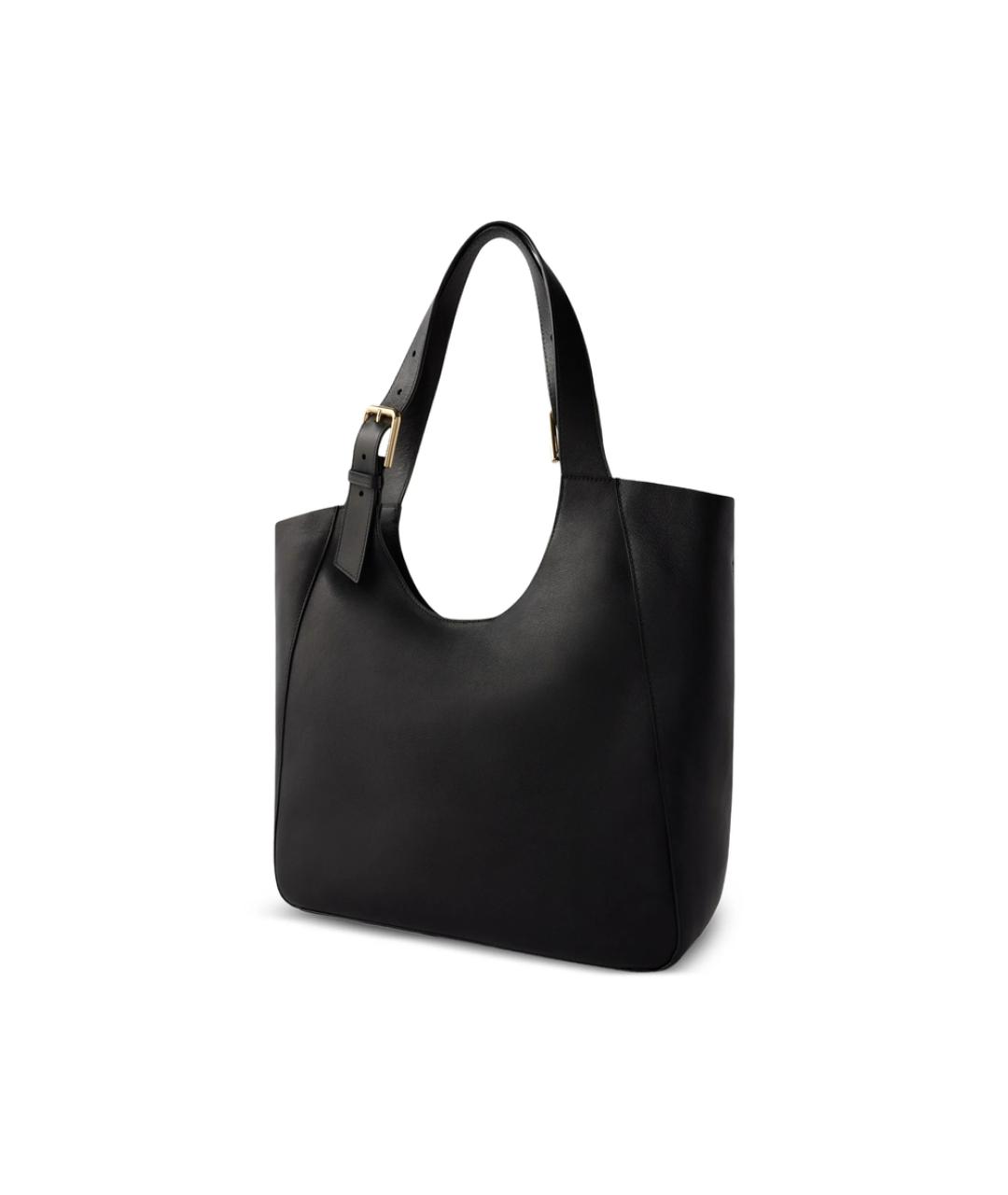 FURLA Черная кожаная сумка тоут, фото 3