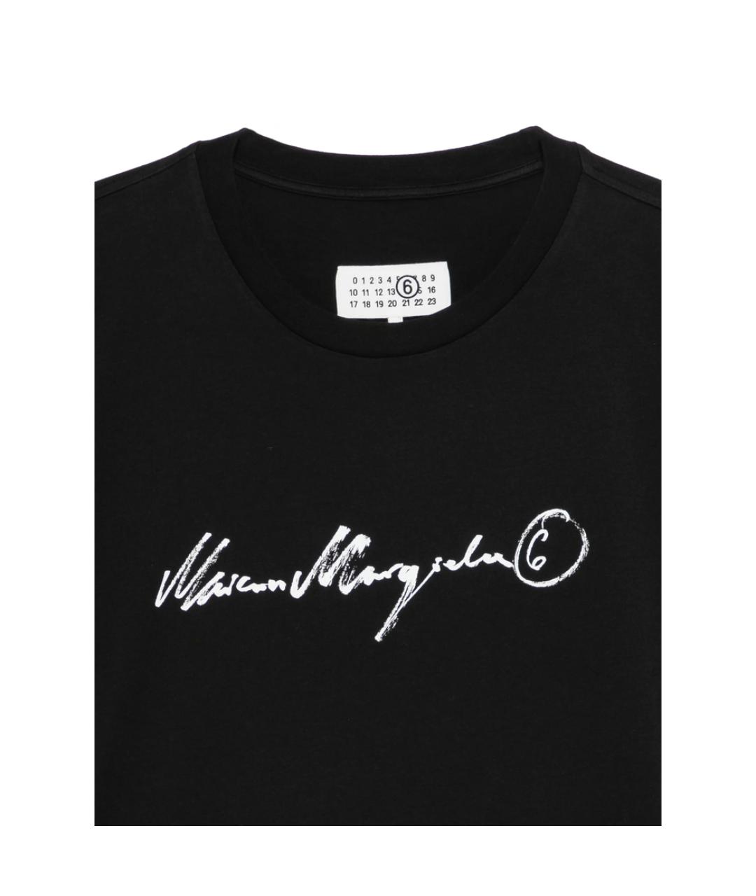 MM6 MAISON MARGIELA Черная хлопковая футболка, фото 3