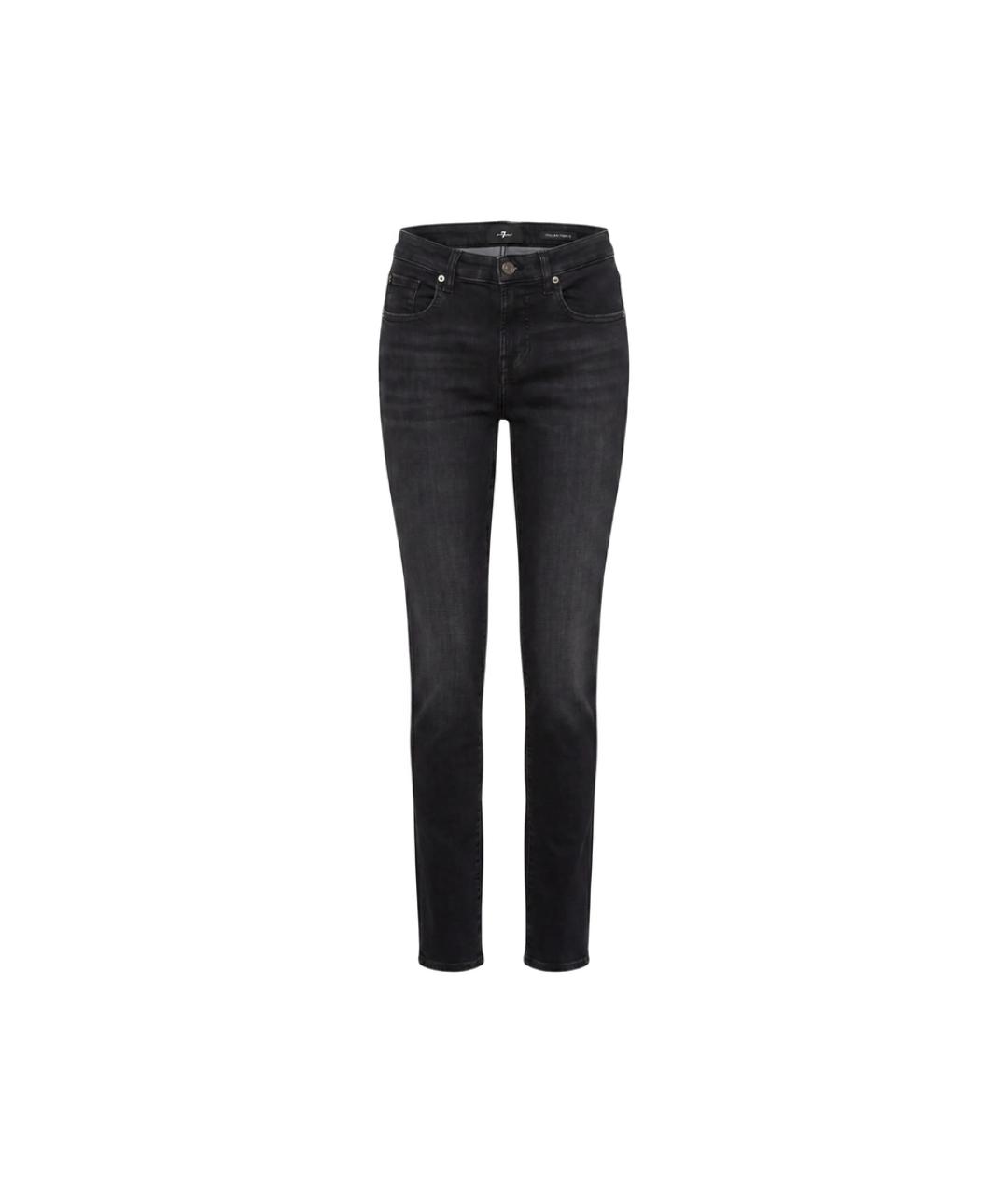 7 FOR ALL MANKIND Черные хлопковые прямые джинсы, фото 1