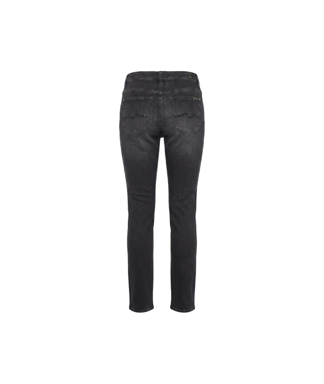 7 FOR ALL MANKIND Черные хлопковые прямые джинсы, фото 2