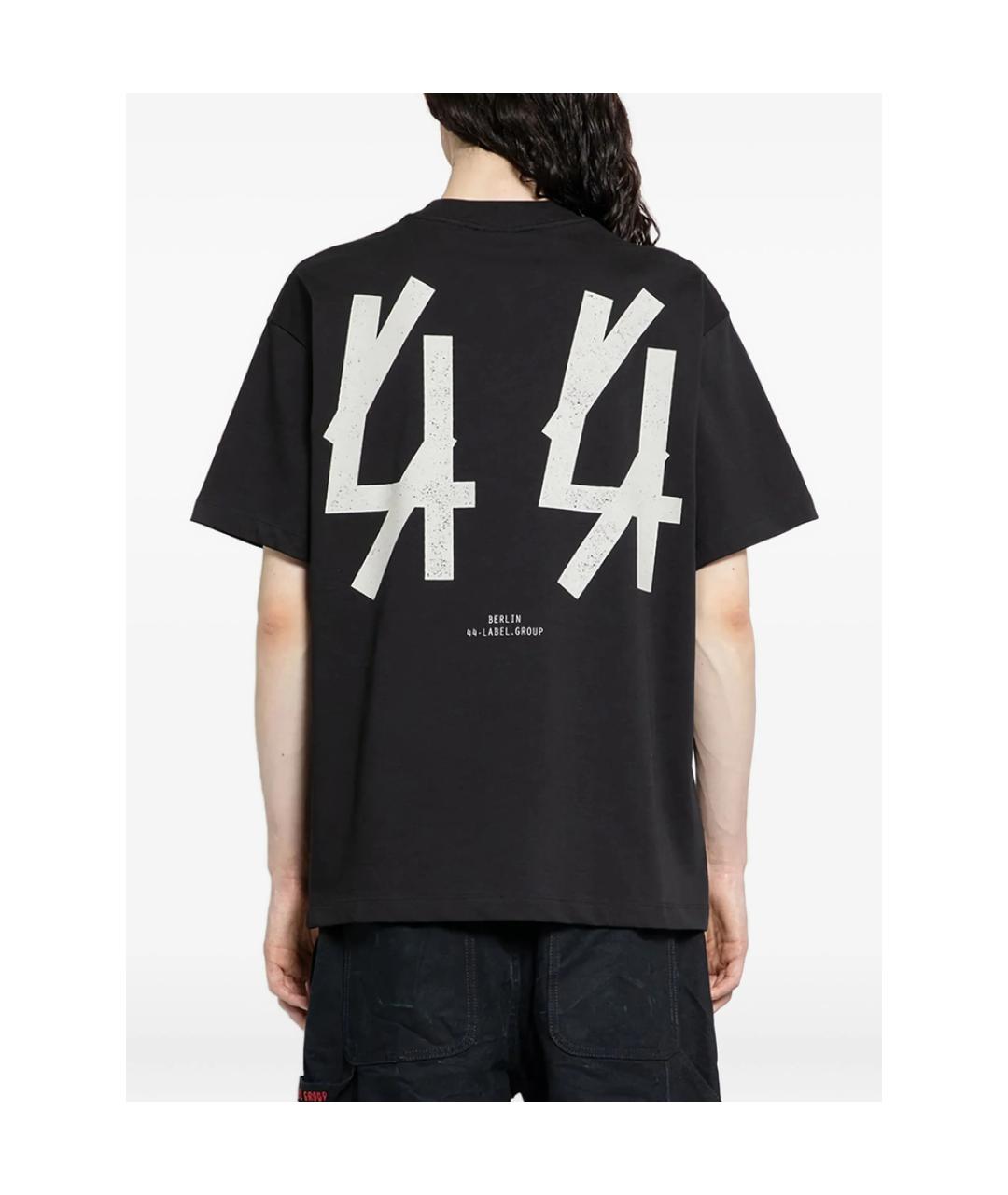 44 LABEL Черная хлопковая футболка, фото 2