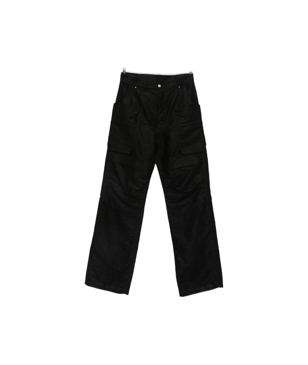 RICK OWENS Черные хлопковые повседневные брюки, фото 1