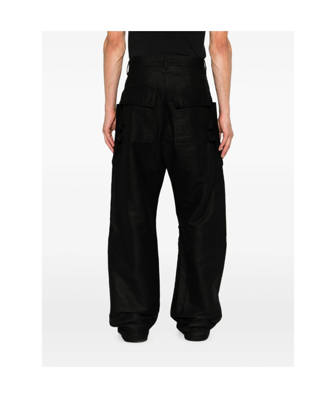 RICK OWENS Черные хлопковые повседневные брюки, фото 4