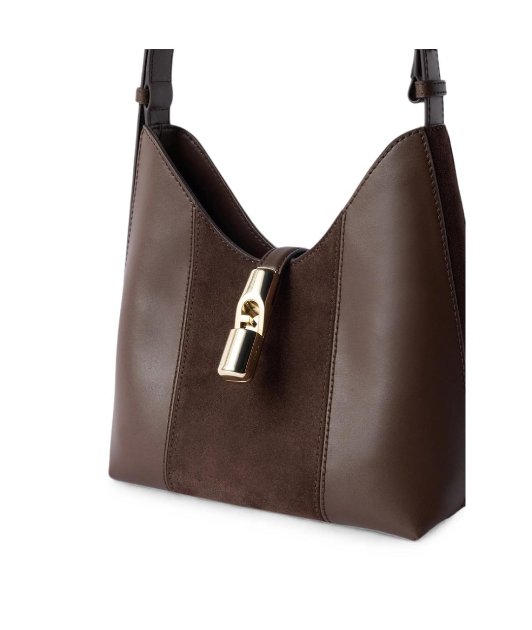 FURLA Коричневая кожаная сумка через плечо, фото 3