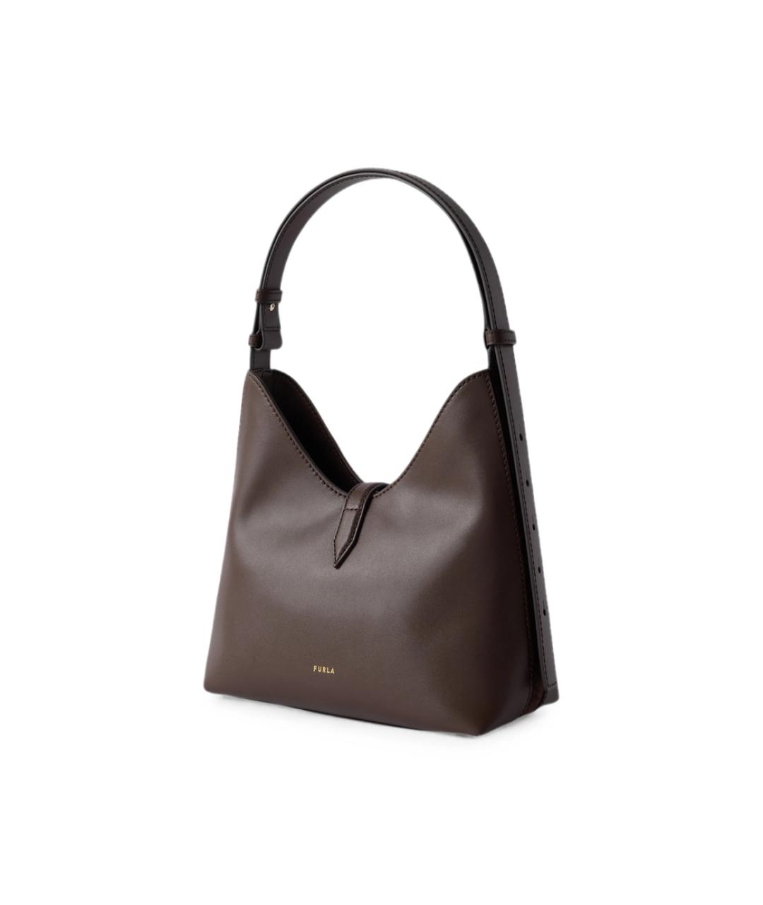 FURLA Коричневая кожаная сумка через плечо, фото 2