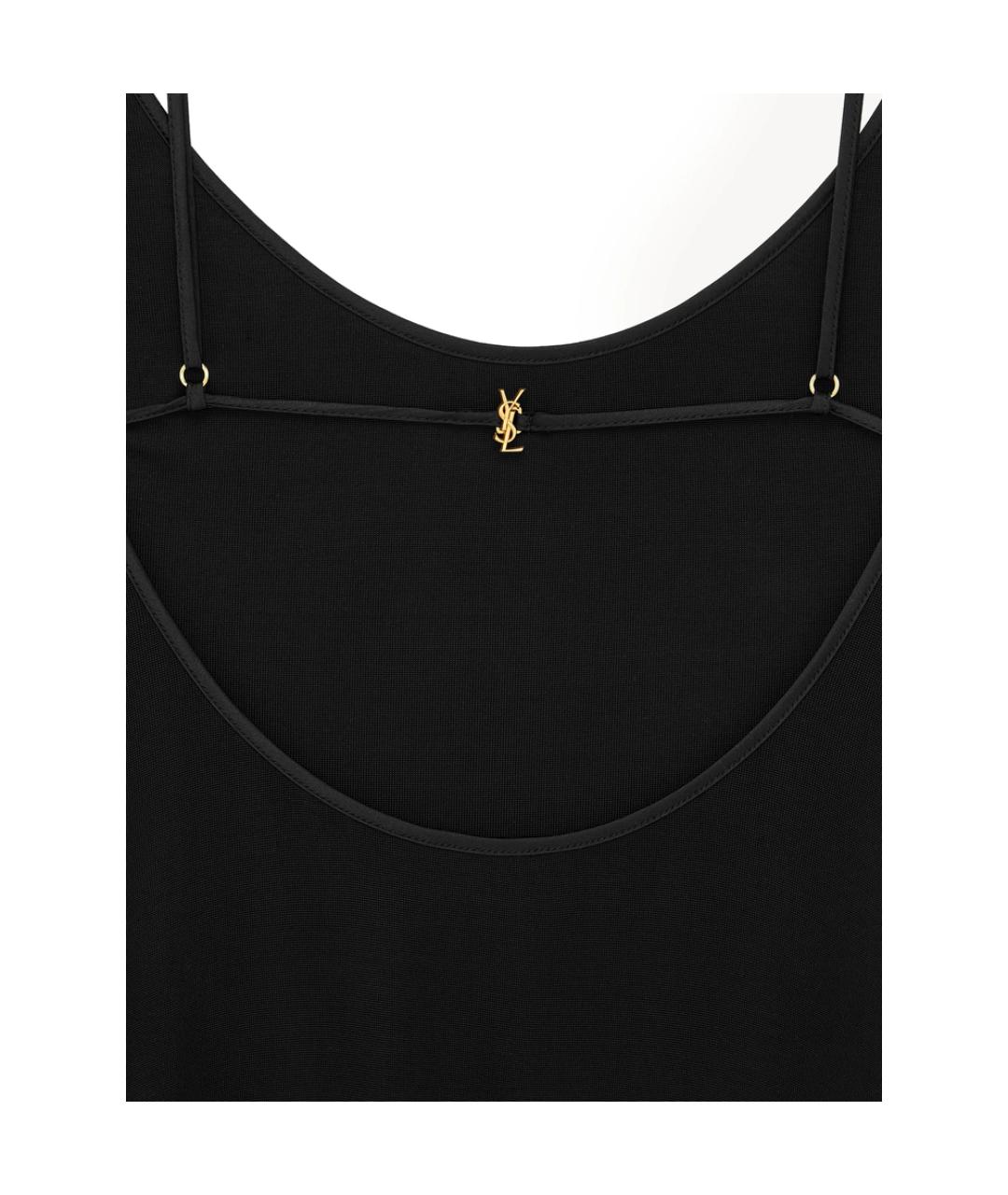 SAINT LAURENT Черное вискозное повседневное платье, фото 3