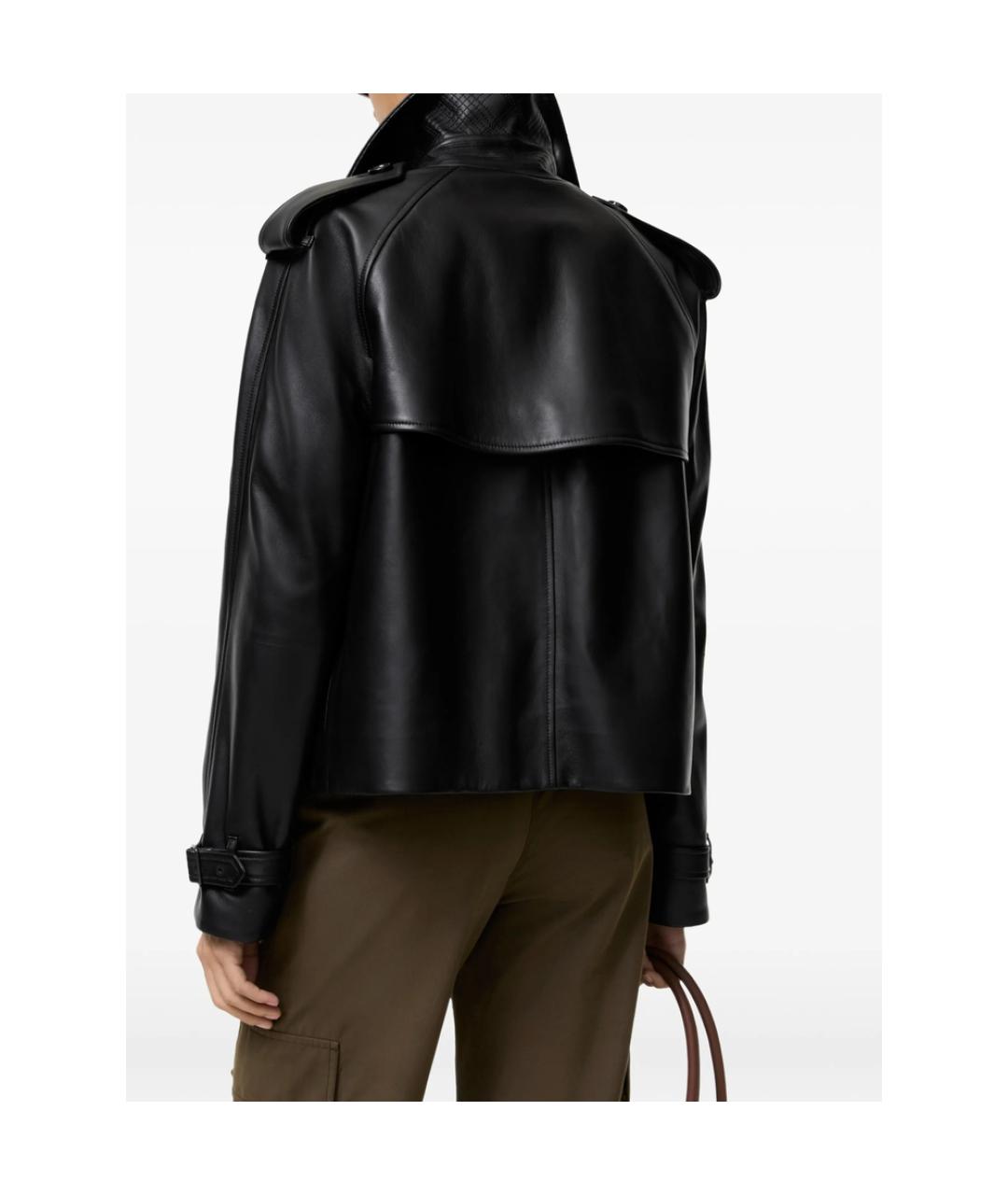 BURBERRY Черная кожаная куртка, фото 4