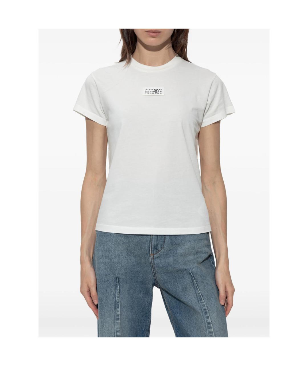 MM6 MAISON MARGIELA Белая хлопковая футболка, фото 4