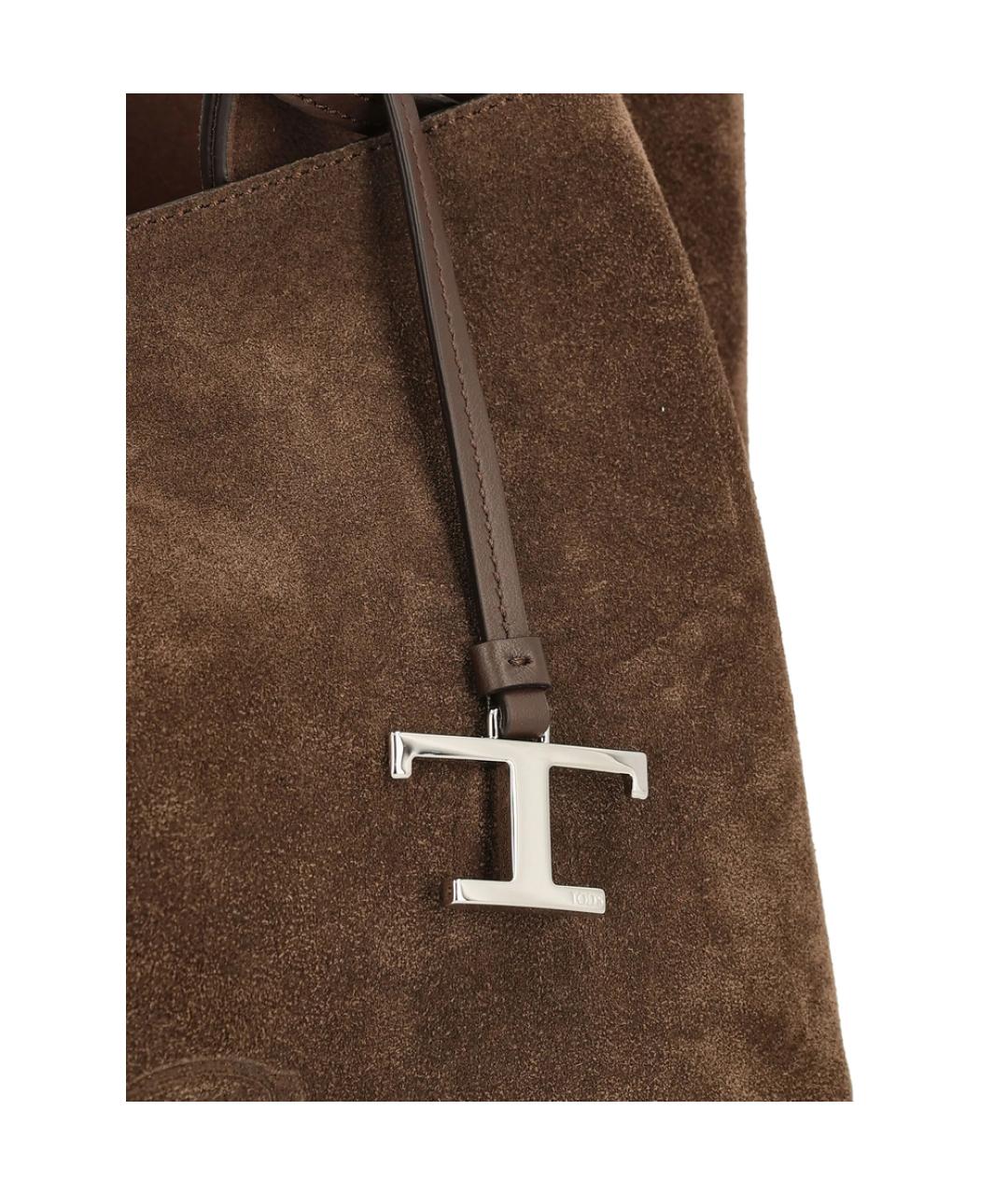 TOD'S Коричневая замшевая сумка тоут, фото 4