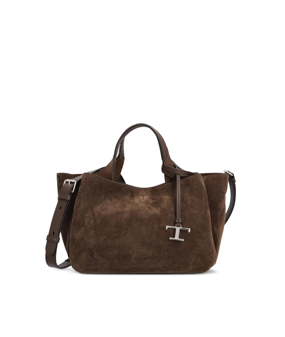 TOD'S Коричневая замшевая сумка тоут, фото 1