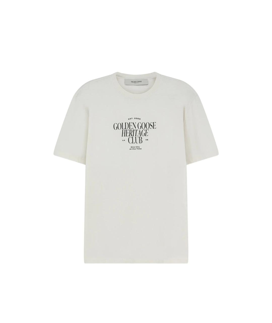 GOLDEN GOOSE Белая хлопковая футболка, фото 1