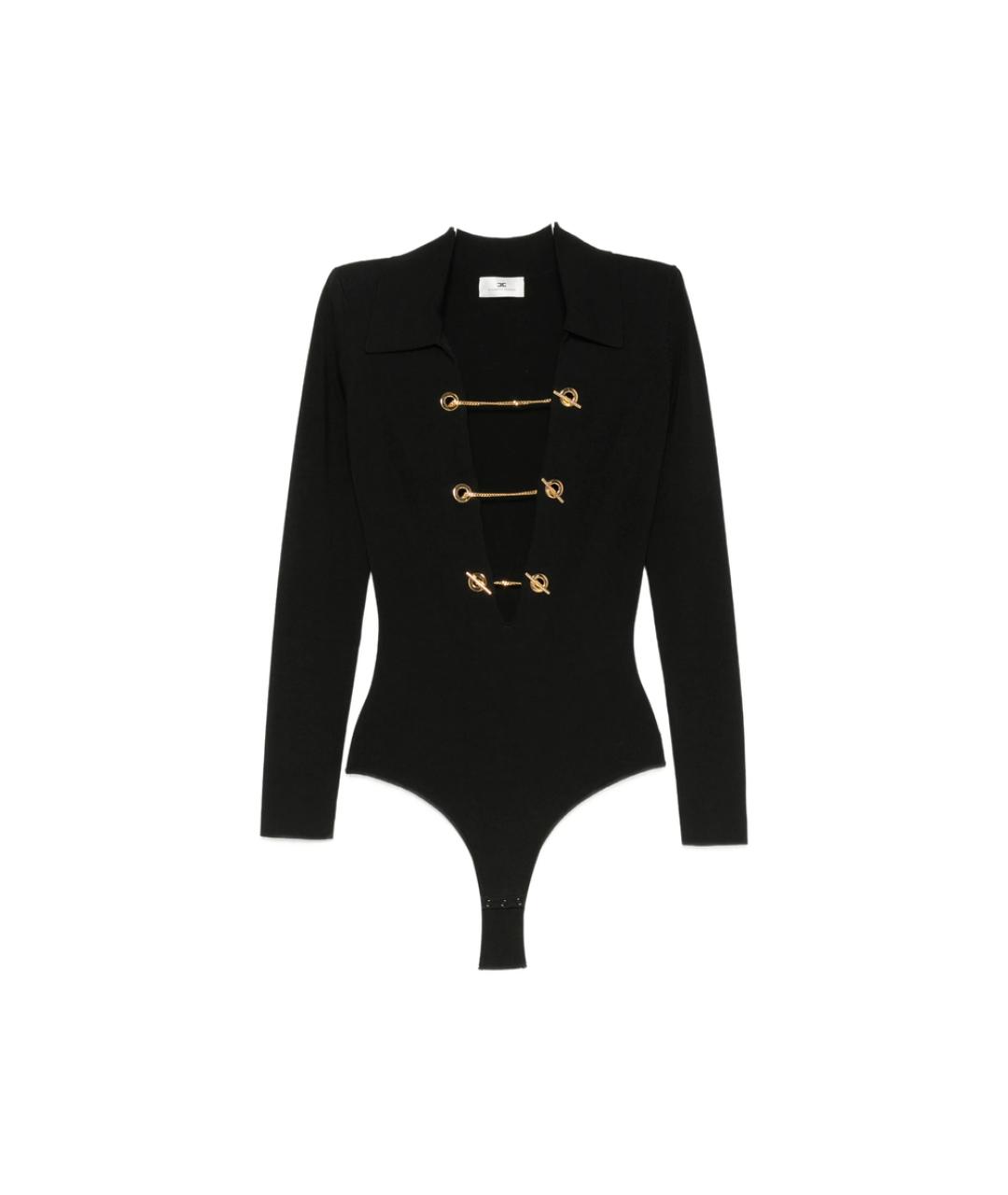 ELISABETTA FRANCHI Черное полиамидовое боди, фото 1