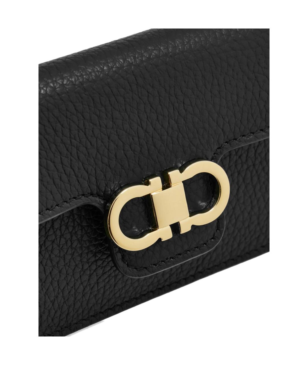 FERRAGAMO Черный кожаный кошелек, фото 5