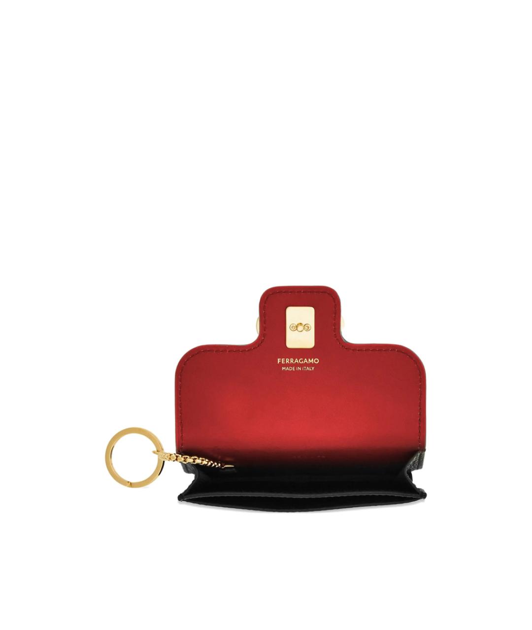 FERRAGAMO Черный кожаный кошелек, фото 4